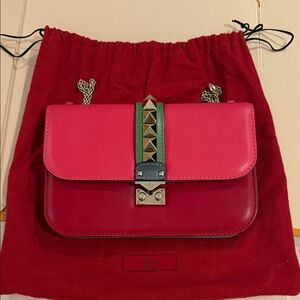 Authentic Valentino Garavani Rockstud Leather Chain Shoulder Bag – Dust Bag Incl